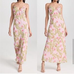 Bernadette Rose Floral Maxi Silk Slip Dress